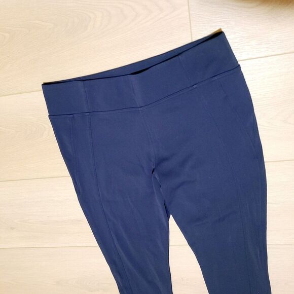 Athleta Pants XL Navy Blue Stretch‎ Ankle Zippers Pockets Pull-On - Picture 2 of 12